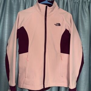 The North Face Women's Light Pink and Burgundy Ski Jacket